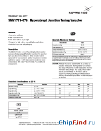 Datasheet SMV1771-079 manufacturer Skyworks