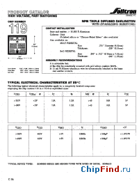 Datasheet 119XC001 manufacturer Solitron