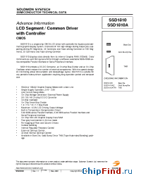 Datasheet SSD1810ATR1 manufacturer Solomon Systech