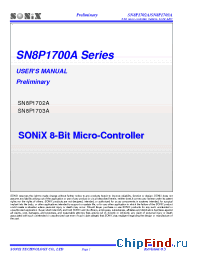 Datasheet SN8P1703AP manufacturer SONiX