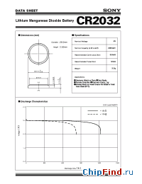 Datasheet CR2032 manufacturer SONY