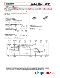 Datasheet CXA1673P manufacturer SONY