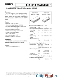Datasheet CXD1175AM manufacturer SONY