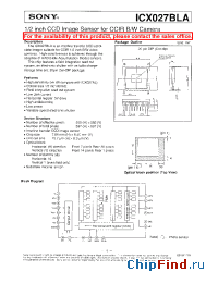 Datasheet ICX027BLA manufacturer SONY