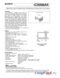 Datasheet ICX098 manufacturer SONY