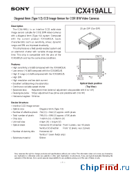 Datasheet ICX419ALL manufacturer SONY