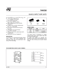 Datasheet 74AC02TTR manufacturer STMicroelectronics