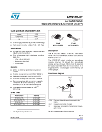 Datasheet ACS102-6T manufacturer STMicroelectronics