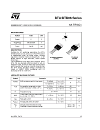 Datasheet BTA06-400B manufacturer STMicroelectronics