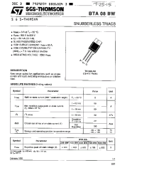 Datasheet BTA08-400BW manufacturer STMicroelectronics