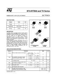 Datasheet BTA08A-600B manufacturer STMicroelectronics
