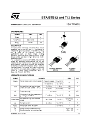 Datasheet BTA12-600SWRG manufacturer STMicroelectronics