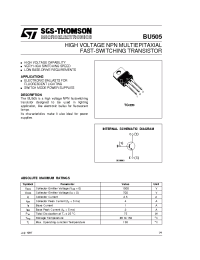 Datasheet BU505 manufacturer STMicroelectronics