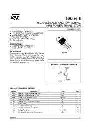 Datasheet BUL1101E manufacturer STMicroelectronics