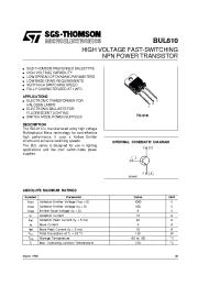 Datasheet BUL810 manufacturer STMicroelectronics