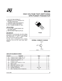 Datasheet BUL89 manufacturer STMicroelectronics