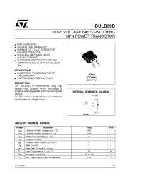 Datasheet BULB39D manufacturer STMicroelectronics