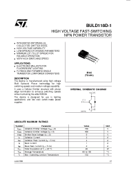 Datasheet BULD118D-1 manufacturer STMicroelectronics