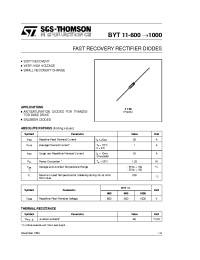 Datasheet BYT11-1000 manufacturer STMicroelectronics