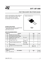 Datasheet BYT12P-1000 manufacturer STMicroelectronics