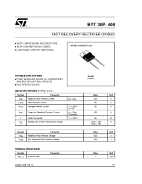 Datasheet BYT30P-400 manufacturer STMicroelectronics