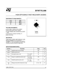 Datasheet BYW77G200 manufacturer STMicroelectronics