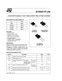 Datasheet BYW80FP-200 manufacturer STMicroelectronics