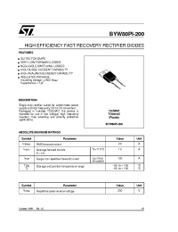 Datasheet BYW80PI-150 manufacturer STMicroelectronics