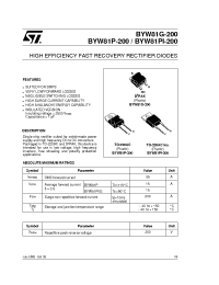 Datasheet BYW81-200 manufacturer STMicroelectronics
