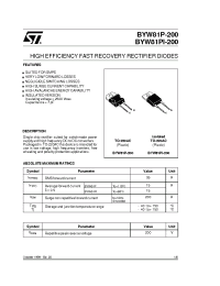 Datasheet BYW81PI200 manufacturer STMicroelectronics