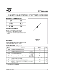 Datasheet BYW98 manufacturer STMicroelectronics