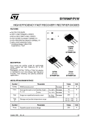 Datasheet BYW99PI200 manufacturer STMicroelectronics