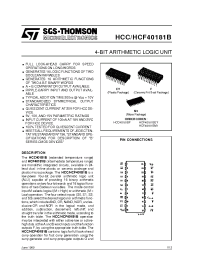 Datasheet HCC40181BF manufacturer STMicroelectronics