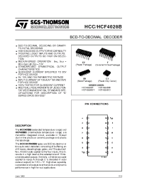 Datasheet HCC4028BF manufacturer STMicroelectronics
