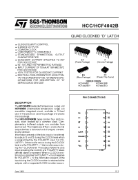 Datasheet HCC4042B manufacturer STMicroelectronics