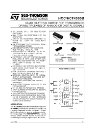 Datasheet HCC4066 manufacturer STMicroelectronics
