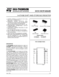 Datasheet HCC4094B manufacturer STMicroelectronics