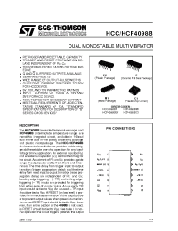 Datasheet HCC4098BF manufacturer STMicroelectronics