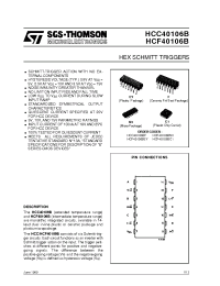Datasheet HCF40106B manufacturer STMicroelectronics