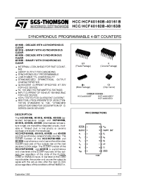 Datasheet HCF40160B-40161B manufacturer STMicroelectronics