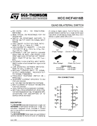 Datasheet HCF4016BC1 manufacturer STMicroelectronics