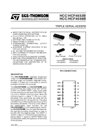 Datasheet HCF4032B manufacturer STMicroelectronics