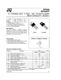 Datasheet IRF640FP manufacturer STMicroelectronics