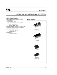 Datasheet M27C512-10B1E manufacturer STMicroelectronics