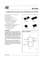 Datasheet M27C800-100F1TR manufacturer STMicroelectronics