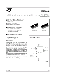 Datasheet M27V400-100F1TR manufacturer STMicroelectronics