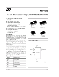 Datasheet M27V512-100F6TR manufacturer STMicroelectronics