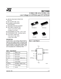 Datasheet M27V800-100F1TR manufacturer STMicroelectronics