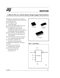 Datasheet M29F040B-70-1 manufacturer STMicroelectronics