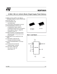 Datasheet M29F080A-120N1T manufacturer STMicroelectronics